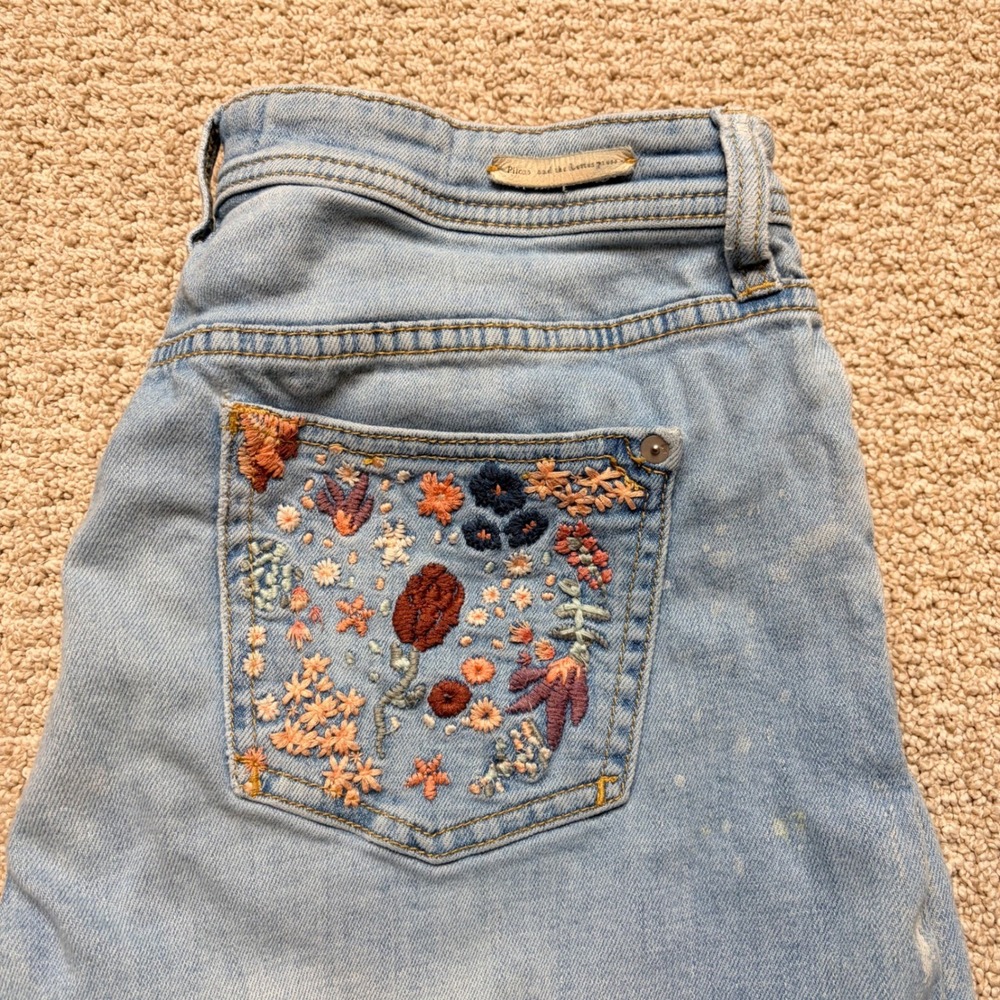 Pilcro and the Letterpress Light Blue Embroidered Boyfriend Jeans - Picture 2 of 10